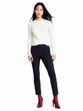 Rag & Bone Navy “Simone” Snap Ankle Pants With Red/White Pinstripes Size 2 EUC